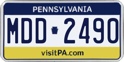 PA license plate MDD2490