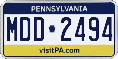 PA license plate MDD2494