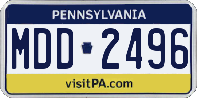 PA license plate MDD2496