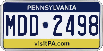 PA license plate MDD2498