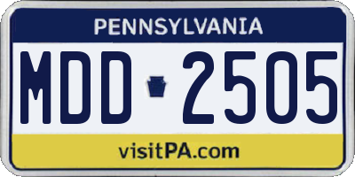 PA license plate MDD2505