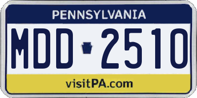 PA license plate MDD2510