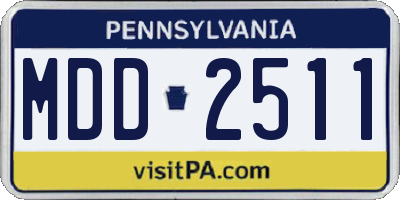PA license plate MDD2511