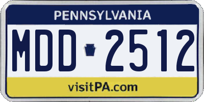 PA license plate MDD2512
