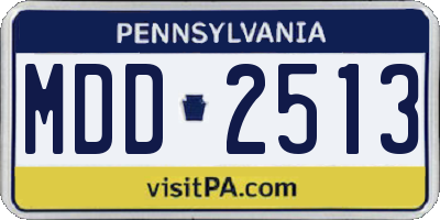 PA license plate MDD2513
