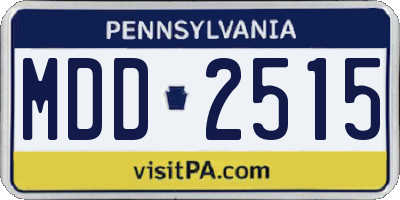 PA license plate MDD2515