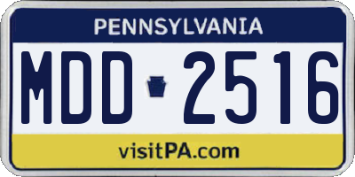 PA license plate MDD2516