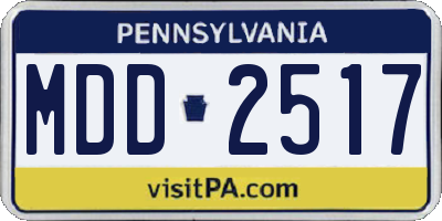PA license plate MDD2517