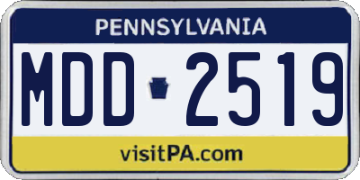 PA license plate MDD2519