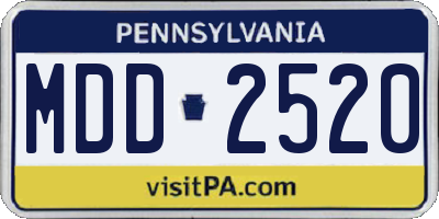 PA license plate MDD2520
