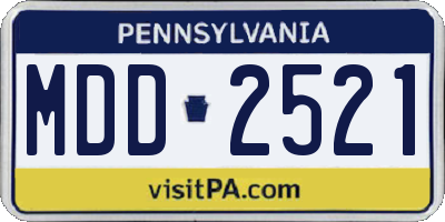 PA license plate MDD2521