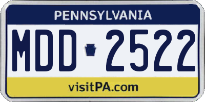 PA license plate MDD2522