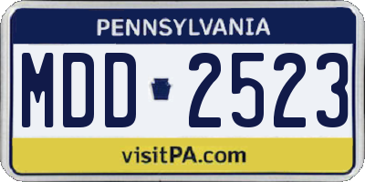 PA license plate MDD2523