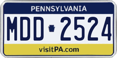 PA license plate MDD2524