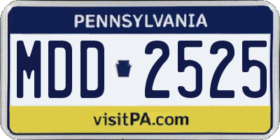 PA license plate MDD2525