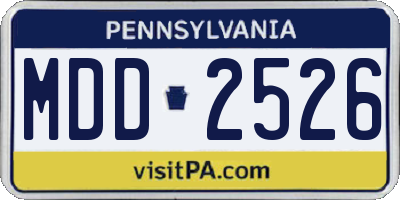 PA license plate MDD2526