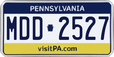 PA license plate MDD2527