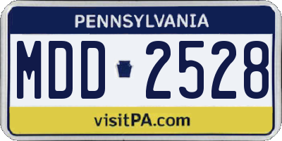 PA license plate MDD2528