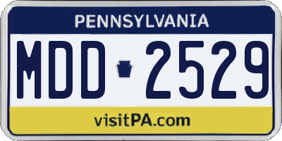 PA license plate MDD2529
