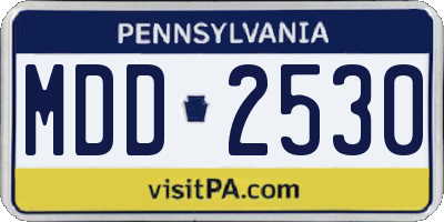 PA license plate MDD2530