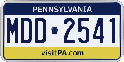 PA license plate MDD2541