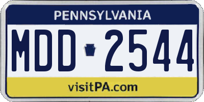 PA license plate MDD2544
