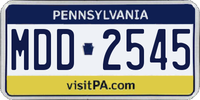 PA license plate MDD2545