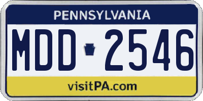 PA license plate MDD2546