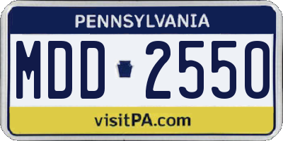 PA license plate MDD2550