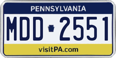 PA license plate MDD2551