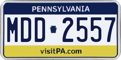 PA license plate MDD2557
