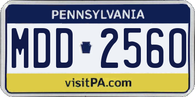 PA license plate MDD2560