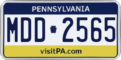 PA license plate MDD2565