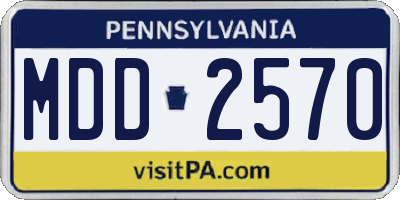 PA license plate MDD2570