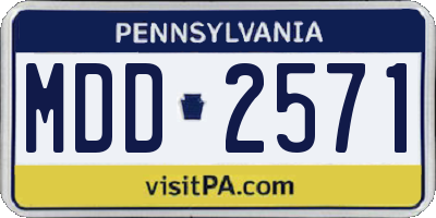 PA license plate MDD2571