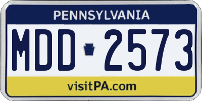 PA license plate MDD2573