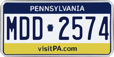 PA license plate MDD2574