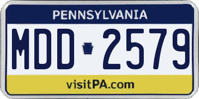 PA license plate MDD2579