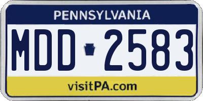 PA license plate MDD2583
