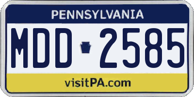 PA license plate MDD2585
