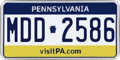 PA license plate MDD2586