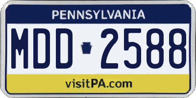 PA license plate MDD2588
