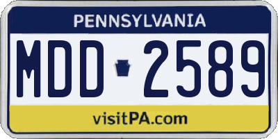 PA license plate MDD2589