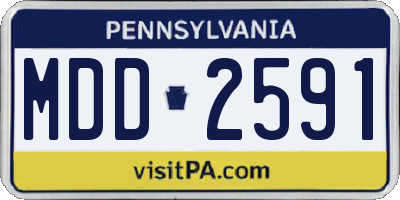 PA license plate MDD2591