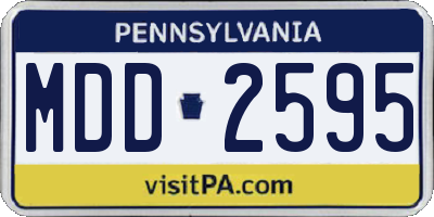 PA license plate MDD2595