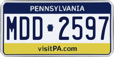 PA license plate MDD2597