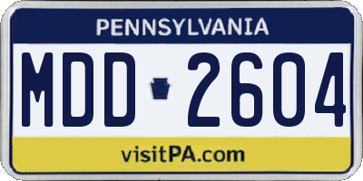 PA license plate MDD2604
