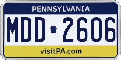 PA license plate MDD2606