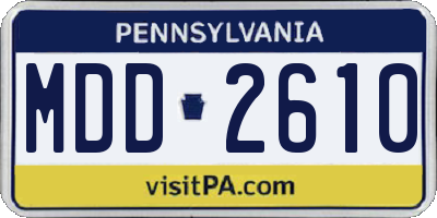 PA license plate MDD2610