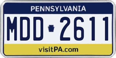 PA license plate MDD2611